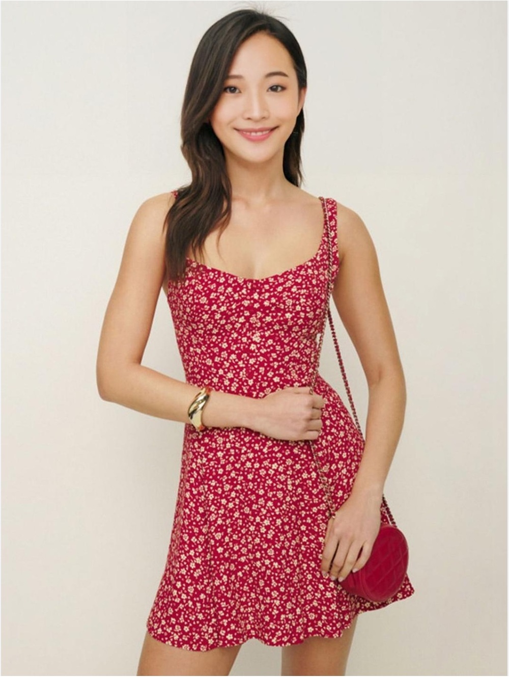 Reformation Red Floral Mini Dress